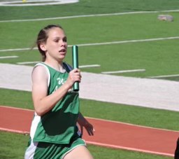Eighth grade girls sprint relay runner Brylyn Watts